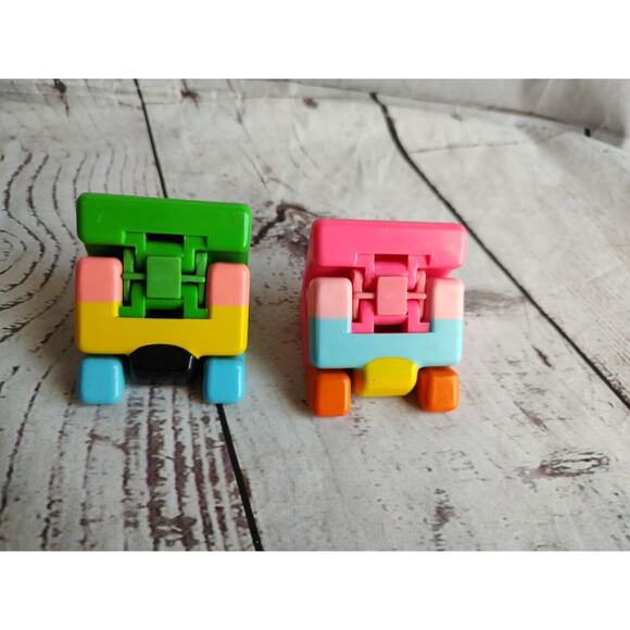 Lot 2 Vintage Mattel 1985 Double Dooz folding transforming block DoubleDooz 80s - Picture 7 of 10